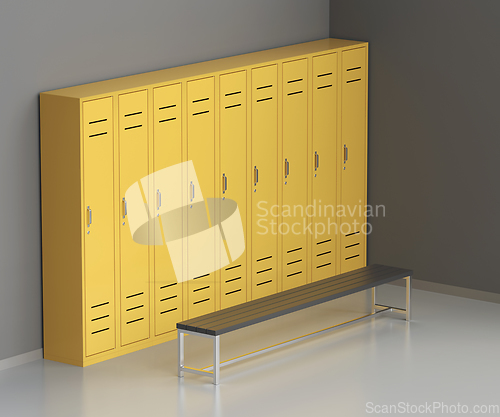 Image of Yellow metal lockers