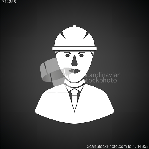 Image of Icon of construction worker head in helmet