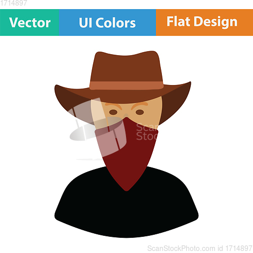 Image of Cowboy with a scarf on face icon