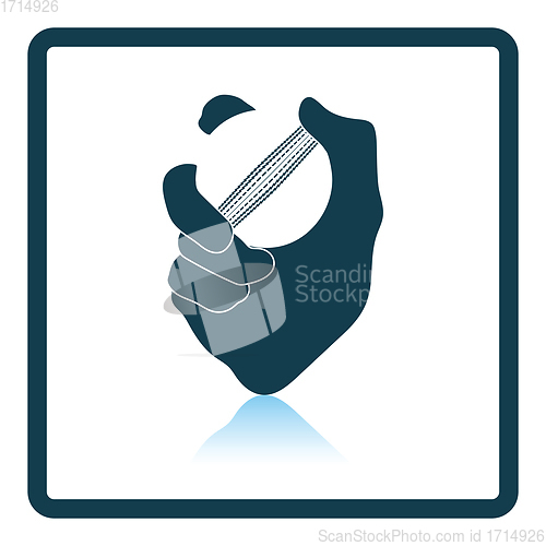 Image of Hand holding cricket ball icon