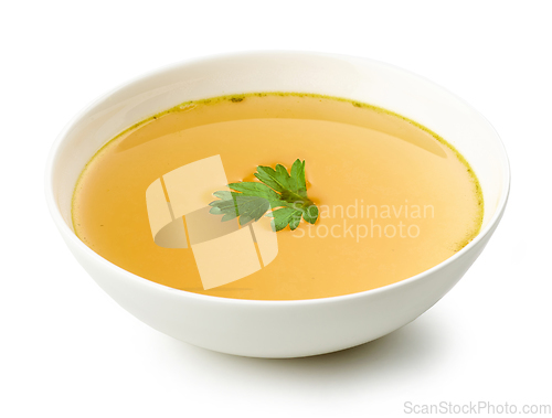 Image of bowl of chicken broth