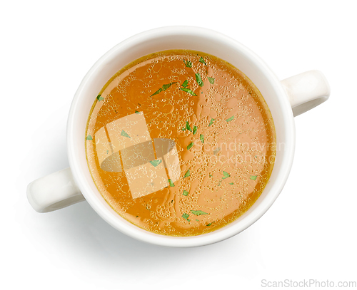 Image of bowl of fresh chicken broth