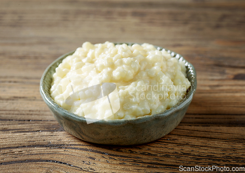 Image of bowl of rice milk pudding
