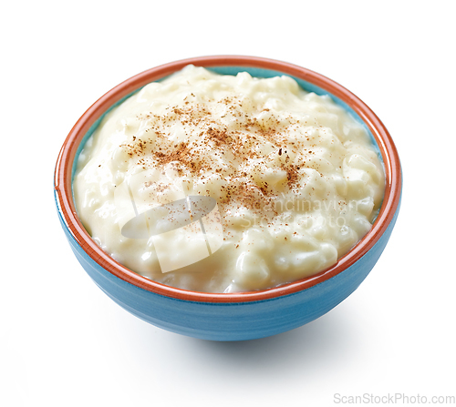 Image of bowl of rice and milk pudding