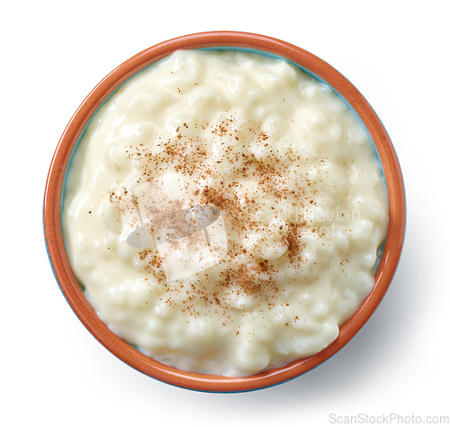 Image of bowl of rice and milk pudding