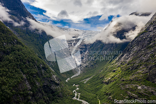 Image of Beautiful Nature Norway natural landscape. Glacier Kjenndalsbree