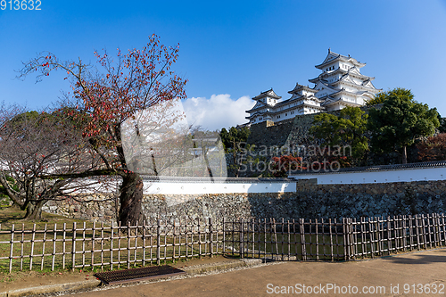 Image of Himeji castle in autumn season