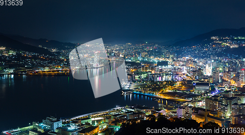 Image of Night shot of Nagasaki city in Japan