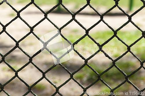 Image of details of metal fence