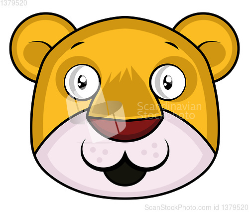 Image of Cute cartoon yellow tiger vector illustartion on white backgroun