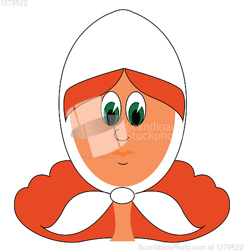 Image of Girl in white vector or color illustration