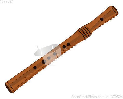 Image of Musical flute vector or color illustration