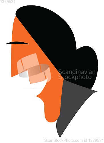 Image of An old woman laughing vector or color illustration