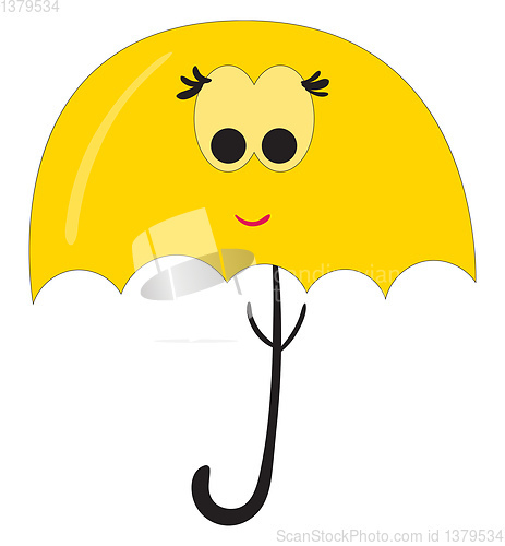 Image of The yellow sweet umbrella , vector or color illustration.