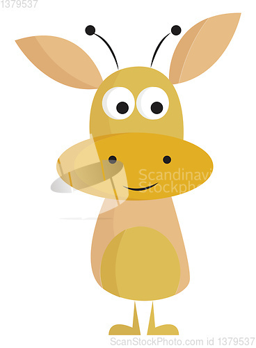 Image of A funny yellow-colored cartoon monster vector or color illustrat