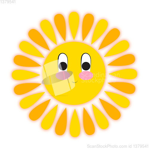 Image of Sun shining, vector or color illustration.