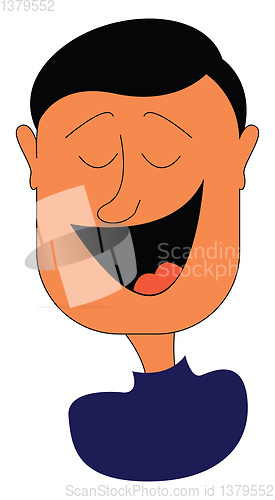 Image of A boy in blue sweater vector or color illustration