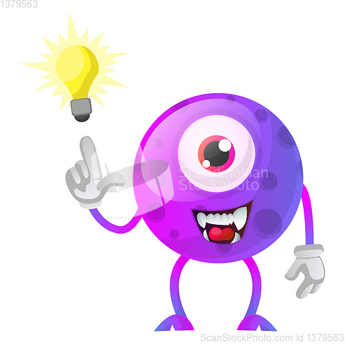 Image of Purple monster have a solution illustration vector on white back