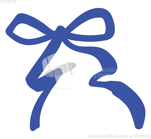 Image of A thin blue bow vector or color illustration