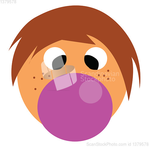 Image of A boy with brown hair vector or color illustration