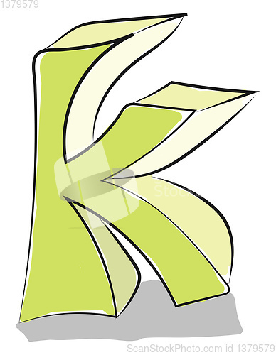 Image of Letter K alphabet vector or color illustration