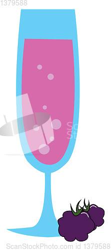 Image of Painting of glassware filled with berry juice vector or color il