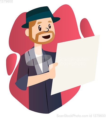 Image of Cartoon young artist vector illustartion on white background