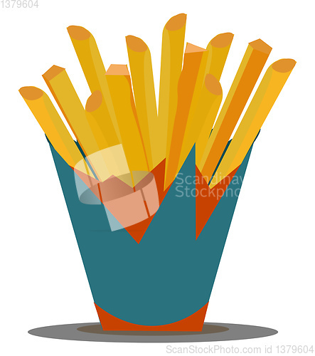 Image of A pocket of French fries vector or color illustration