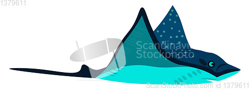 Image of Clipart of a blue-colored stingray bird vector or color illustra