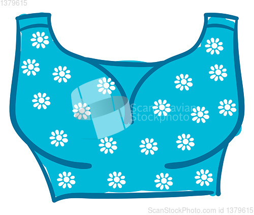 Image of Floral blue bras vector or color illustration