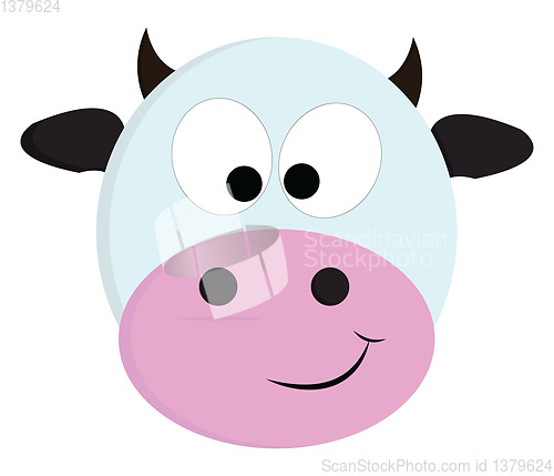 Image of White and black cute cow vector illustration on white background
