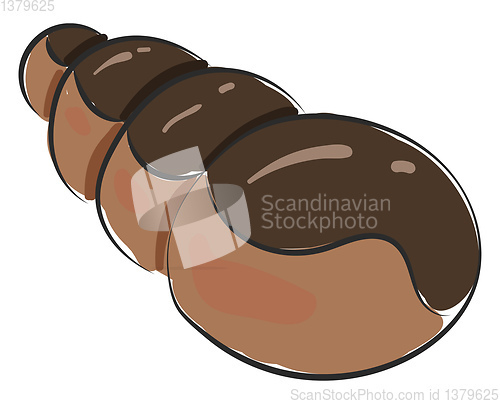 Image of Image of chocolate croissant, vector or color illustration.