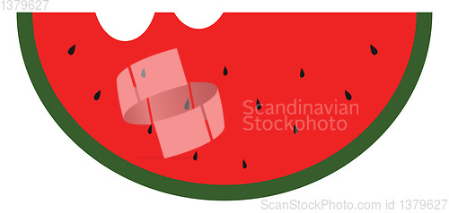 Image of Clipart of a sliced waternelon with two bites and black seeds ex