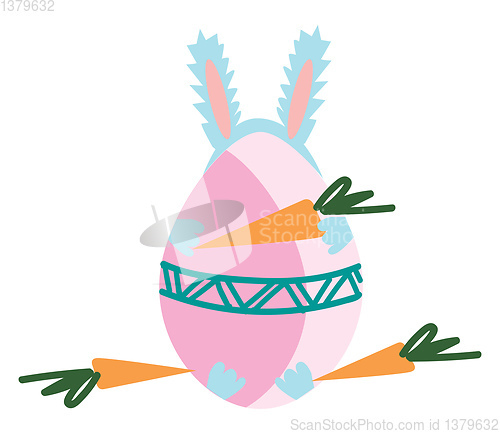 Image of A beautiful Easter decoration and an egg decorated as the back s