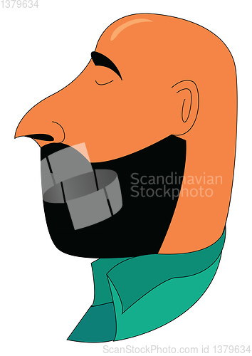 Image of A bald man facing sideways vector or color illustration