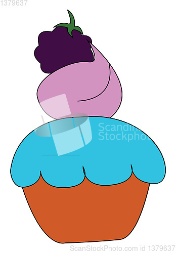 Image of Pink cake vector or color illustration