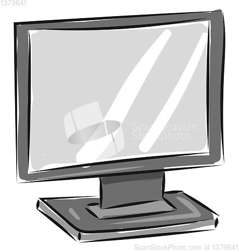 Image of A monitor screen, vector or color illustration.