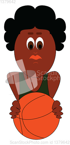 Image of Image of basketball player, vector or color illustration.