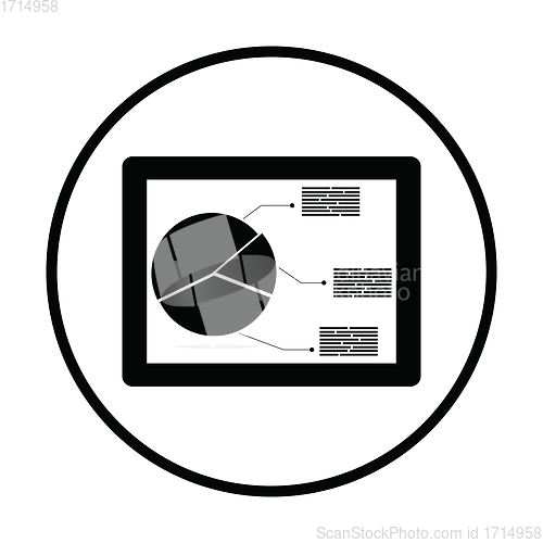 Image of Tablet with analytics diagram icon