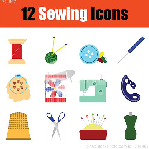 Image of Sewing icon set