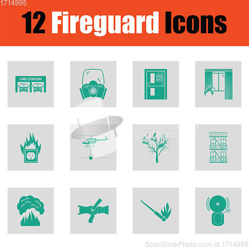 Image of Set of fire service icons