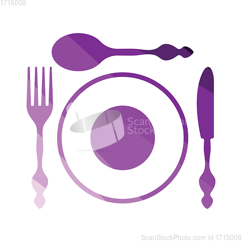 Image of Silverware and plate icon 