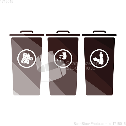 Image of Garbage containers with separated trash icon