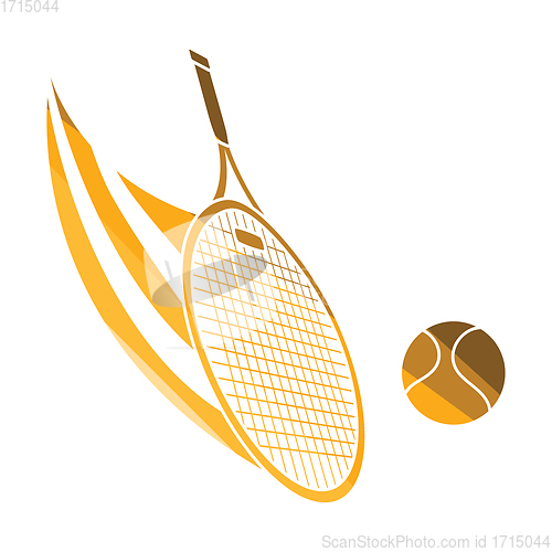 Image of Tennis racket hitting a ball icon