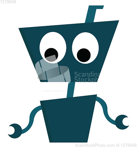 Image of Blue robot  vector illustration on white background