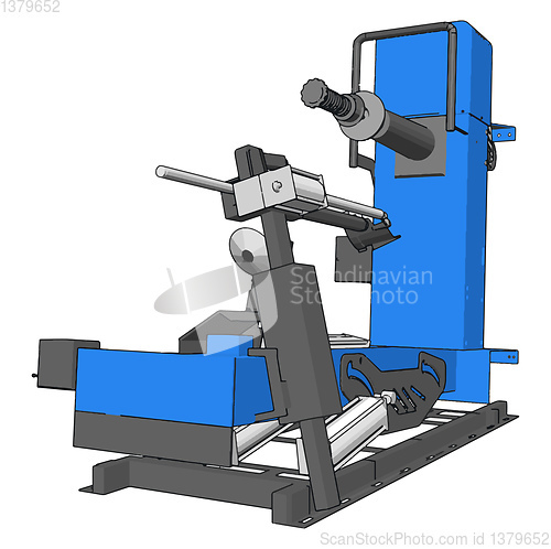 Image of Vector illustration of  a blue bore lathe white background