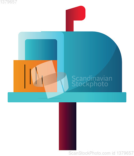 Image of Colorful letterbox with letter inside simple vector illustration