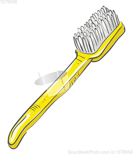 Image of A cartoon yellow toothbrush vector or color illustration