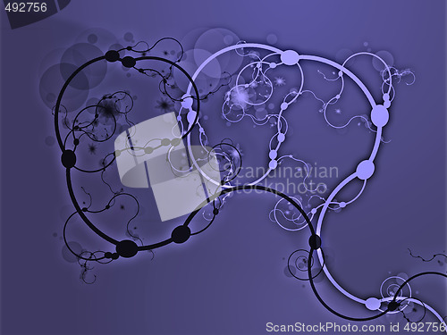 Image of Abstract swirly floral grunge illustration