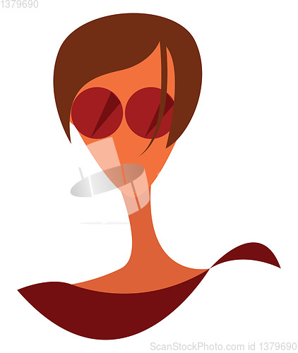 Image of Woman wearing dress vector or color illustration